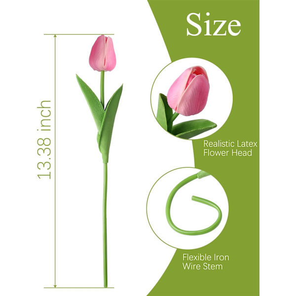 12 stk. kunstige tulipaner, blomsterdekoration, buket til