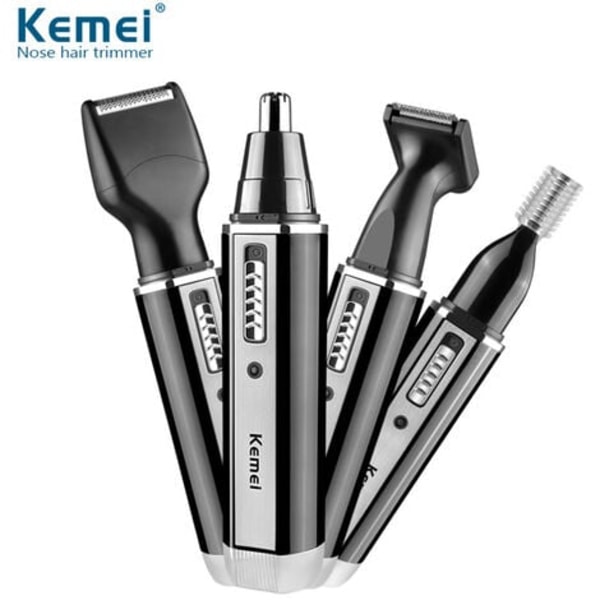 Kemei KM-6630 4 i 1 Hårtrimmer til mænd USB Genopladelig Øre