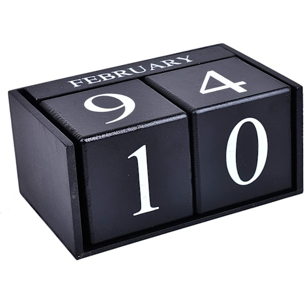 Trä skrivbord block kalender - evig block månad datum display