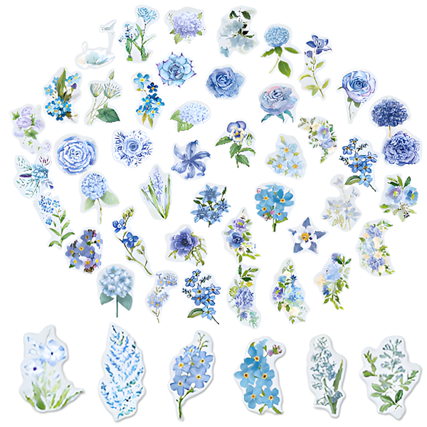100 kpl itseliimautuvia kukka- ja kasvitairaita, kukka-aiheiset paperitarrat, joissa on 50 kuviota, paperitarrat scrapbookiin, askarteluun, muistikirjaan,