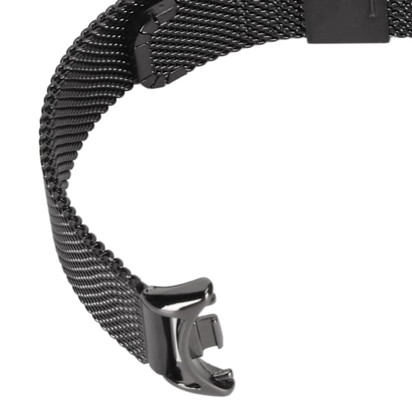 Justerbar erstatningsklokkestropp Pustende sammenleggbar spenne Hurtigutløsing Rustfritt stål klokkebånd for Mi Band 8 Svart
