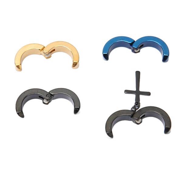10 par magnetiska örhängen studs set i rostfritt stål zirkonia opiercerad dekor 8mm