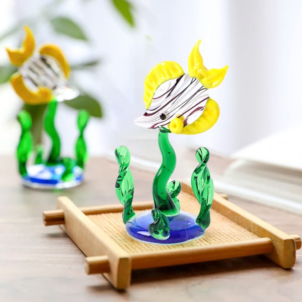 Små glas miniature figurer håndblæst glas fiske tank vand græs fisk kunst ornamenter hjem bord dekoration gave