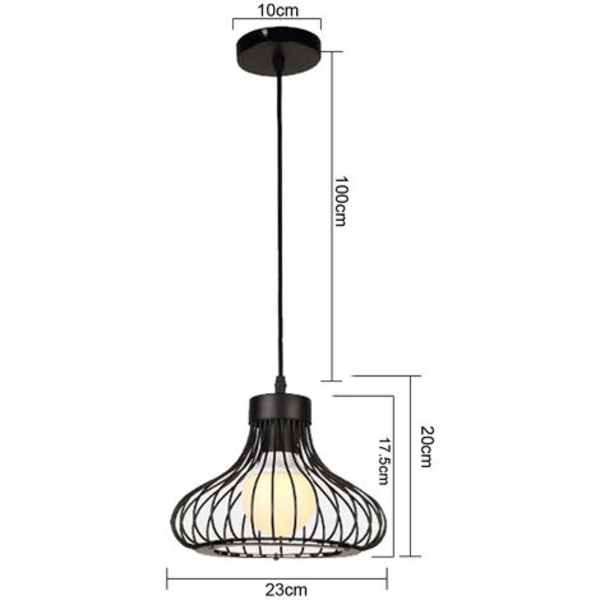 Vintage Retro Metal Industrial Cage Pendant Light Ø23cm,