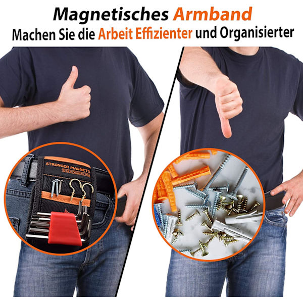Magnetiskt armband för män 15 starka magneter DIY, DIY superstarkt