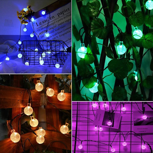 50 LED Solar Fairy Lights utomhus, 7M färgglada utomhuskristall B