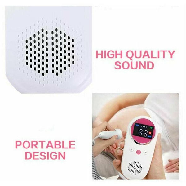 --Husholdnings Fetal Doppler Baby Hjerte Detektor Fetal Doppler Hjerterytme Monitor Ingen Stråling med LCD Skærm til Graviditetspleje