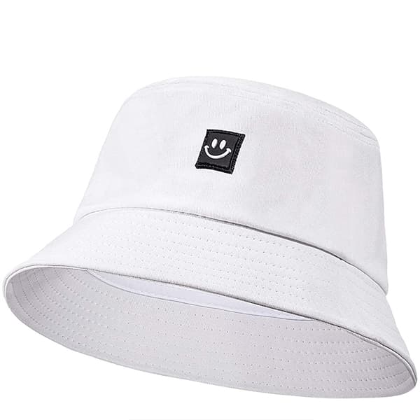 Smiley Face Bøllehatte Foldbare Strand Solhatte Fiskerhatte til Kvinder Mænd
