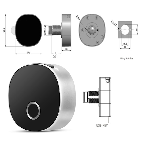 Smart Semiconductor Digital Electronic Touch Fingerprint Lock for Door Security Cabinet Drawer Office