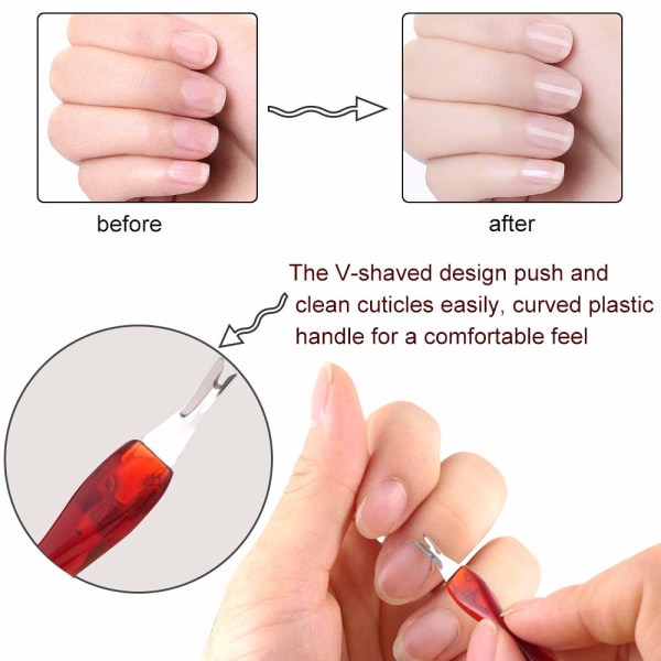 6 ST Premium Nagelband Trimmer Pusher, plasthandtag död hud