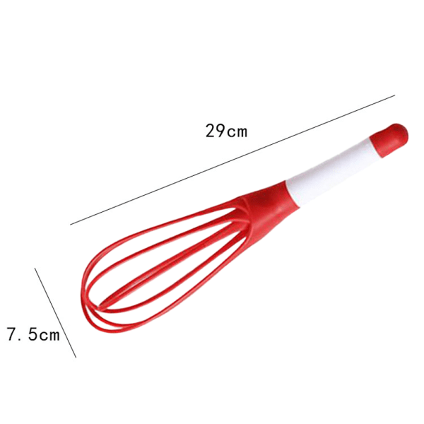 Visp 2-i-1 sammenleggbar ballong og flat visp silikonbelagt