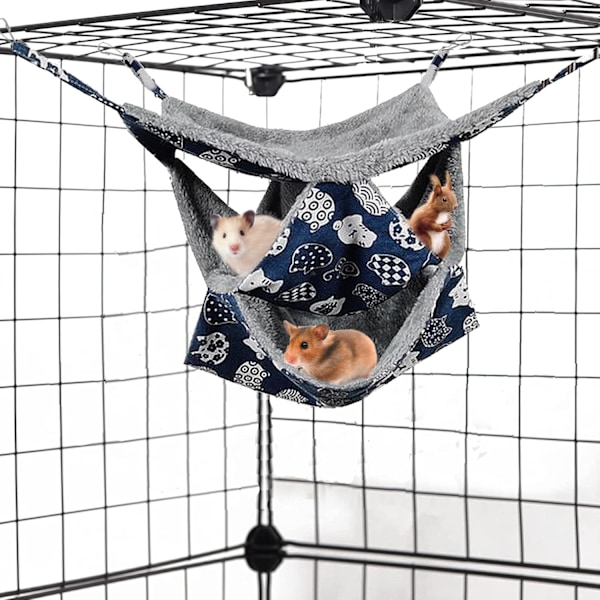 Liten Djurhängmatta 3 Lager Husdjurshängmatta Hängande Säng Hamster Sovhängmatta Mjuk och Varm Mysig Hängande Säng Gnagarhängmatta för Chinchillor,