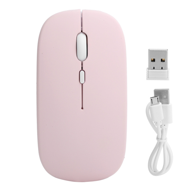Mus Rosa Trådlös Bluetooth 5.0 2-läges Tyst Bärbar Datortillbehör 2.4GHZ