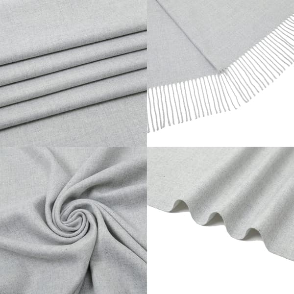 Dame Sjal Pashmina Sjal og Wraps til Bryllupper Sjal til Kvinder Vin Light Grey