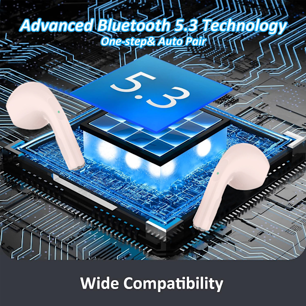 Langattomat nappikuulokkeet Bluetooth 5.3, Langattomat kuulokkeet, Stereo-kuulokkeet