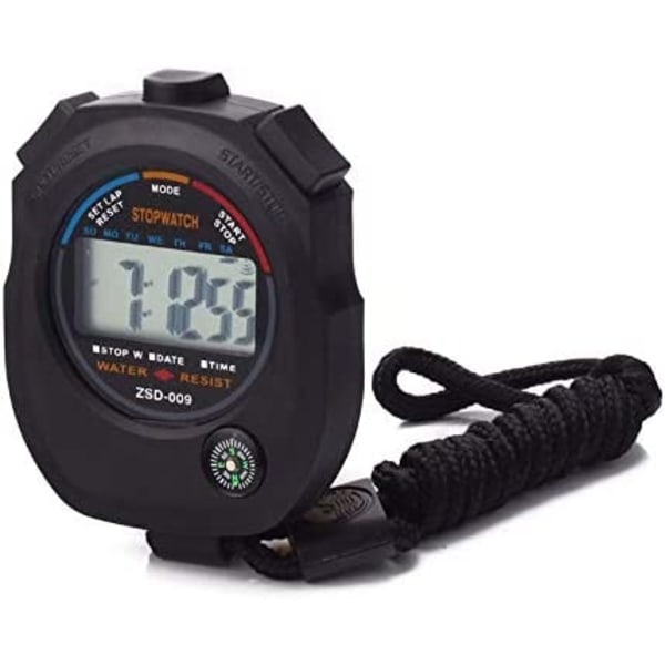 2 stk. Multifunktionel Elektronisk Digital Sports Stopur Timer