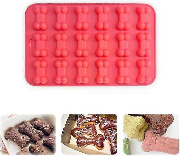 4 STK Hvalpepote- og Knogle-silikoneforme, Non-Stick Fødevaregodkendte Bageforme til Chokolade og Is