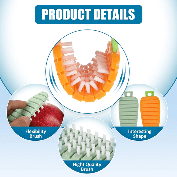 2 st flexibla grönsaksborste frukt- och grönsaksrengöring
