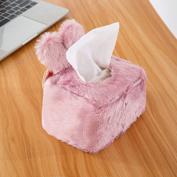 Dekorativt näsduksfodral, söt näsdukslådeöverdrag, fluffigt plysch
