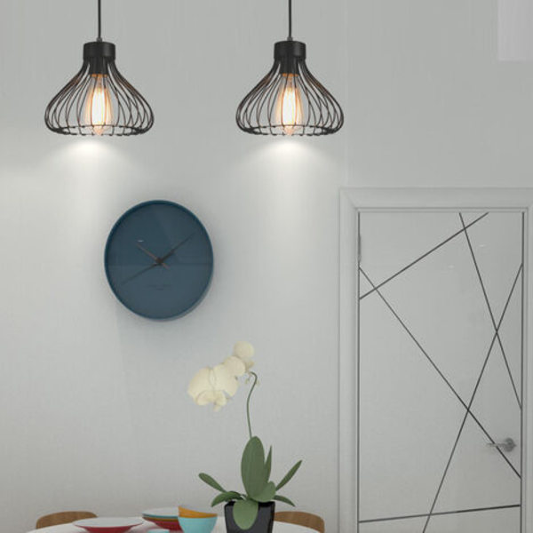 Vintage Retro Metal Industrial Cage Pendant Light Ø23cm,