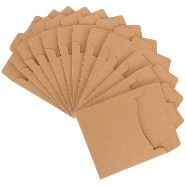 50 stk Kraftpapir CD-etui DVD-emballagepose CD-opbevaringspose CD-konvolut Lysebrun 15X12CM[TT]