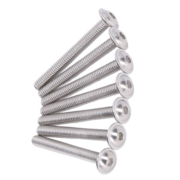 50 st Flangerade Knappskruvar A2‑70 Rostfritt Stål Knapphuvud Socket Caps Bultar KitM4x35mm