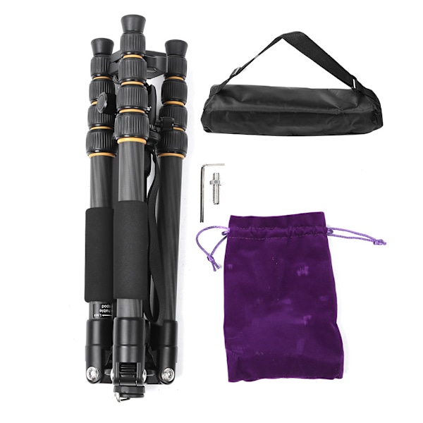 ZOMEI Q666C Kolfiber Svart Portabel Rese Monopod Kulhuvud Stativ för DSLR Digitalkamera