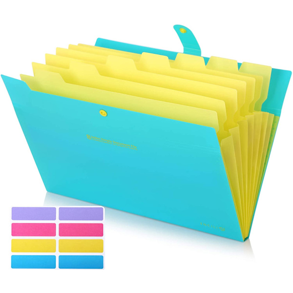 Accordian File Organizer, Udvidbare mapper med lommer,