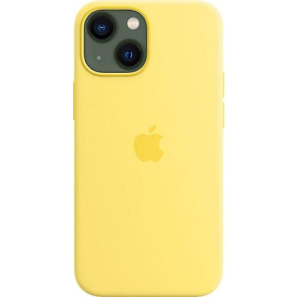 Silicone Microfiber Case Compatible with iPhone 13 Mini - Lemon Yellow