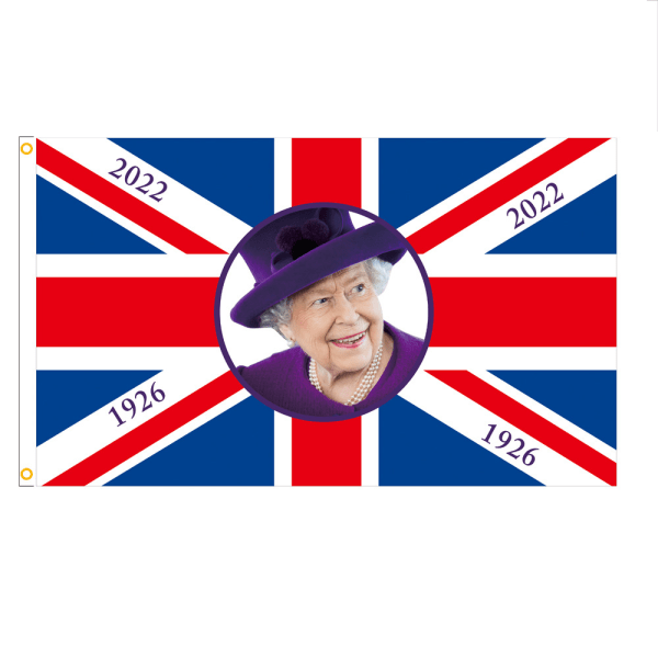 Hennes Majestäts flagga, minnesmärke över Storbritanniens drottning