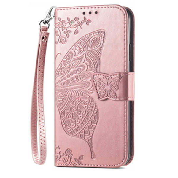 PU Läder Stativ Korthållare Strap Flip Cover för iPhone 14