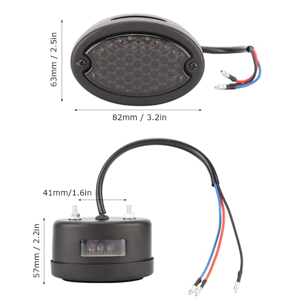 Motorcykel Retro LED Baglygte Blinklys Stop Brems Nummerplade Lampe Røgfarvet Linse