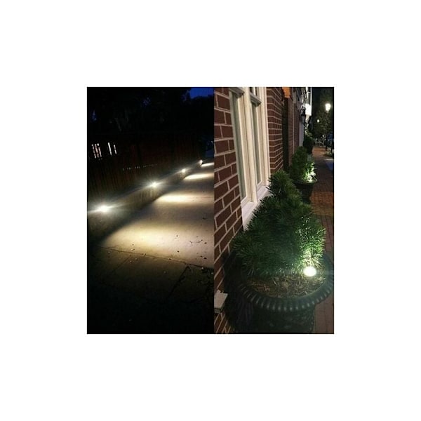 Sæt med 6 solcelledrevne LED-spotlights indbygget i jorden - Rund - Diameter: 85 mm - Udendørs modstandsdygtig over for basen - Rustfrit stål front - 6 sol