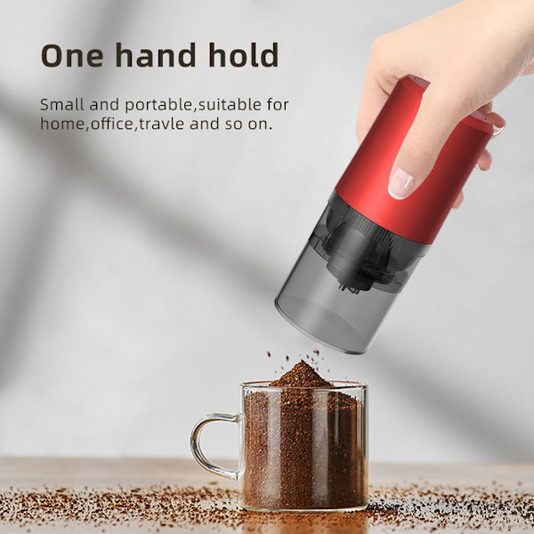 1 stk elektrisk kaffebønnekvern USB oppladbar hjem liten