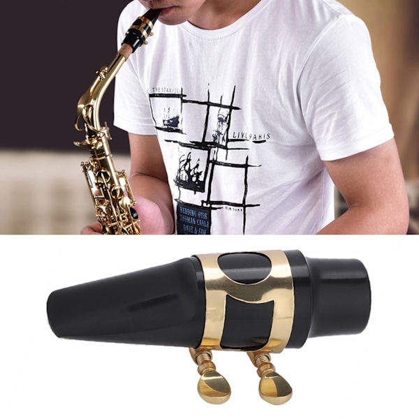 Alto Sax Saxophone ABS Mouthpiece with Cap Metal Buckle Reed Pads Musical Instruments