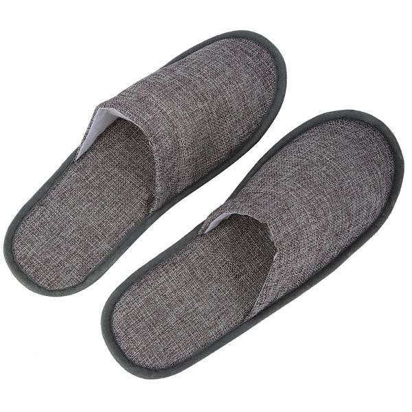10 par engångstövlar för inomhusbruk, engångstövlar för hotell, reseslippers (grå)