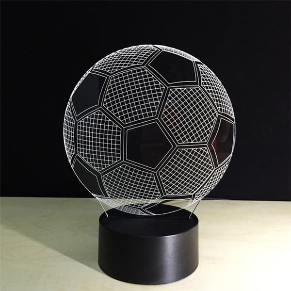Fotball 3D Akryl Lysende USB Stereo Lysende Lampe