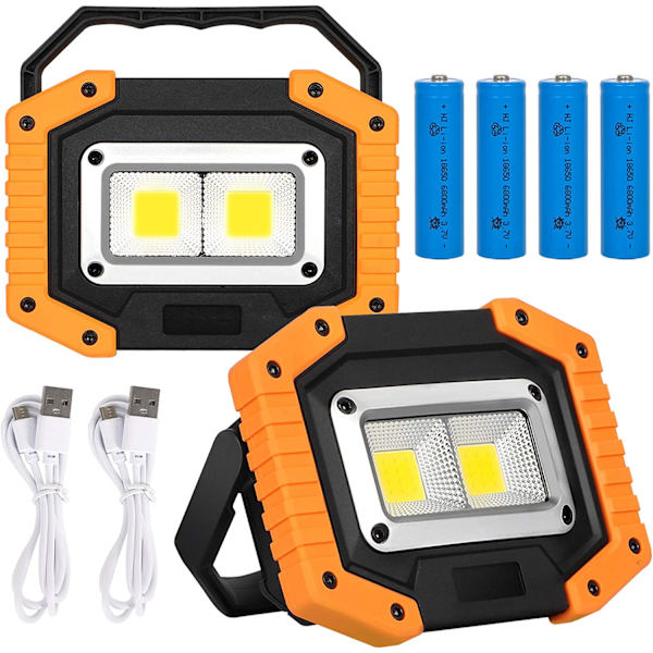 LED-byggstrålkastare Batteri 2 set, Uppladdningsbar strålkastare