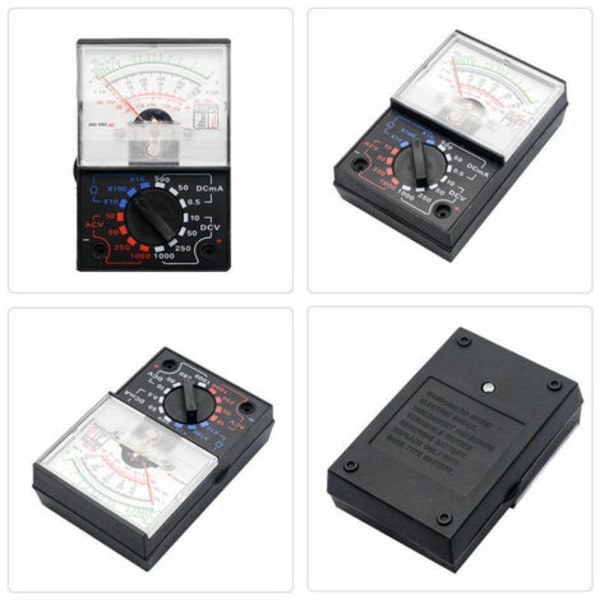 Analog Multimeter Elektrisk Voltimeter Kontinuitetstester YX 1000A AC DC