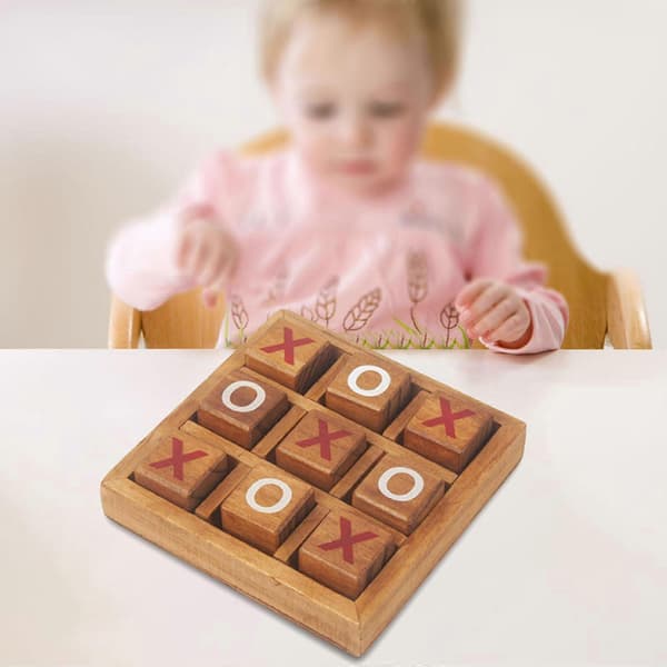 2x Trä Tic Tac Toe/Luffarschack Spel Unikt Handgjort Kvalitetsträ
