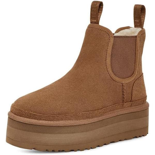 Dames Sorte Brune Vinter Sne Støvler Klassiske Faux Pelsforet Slip On Ankelstøvler-Brun,8
