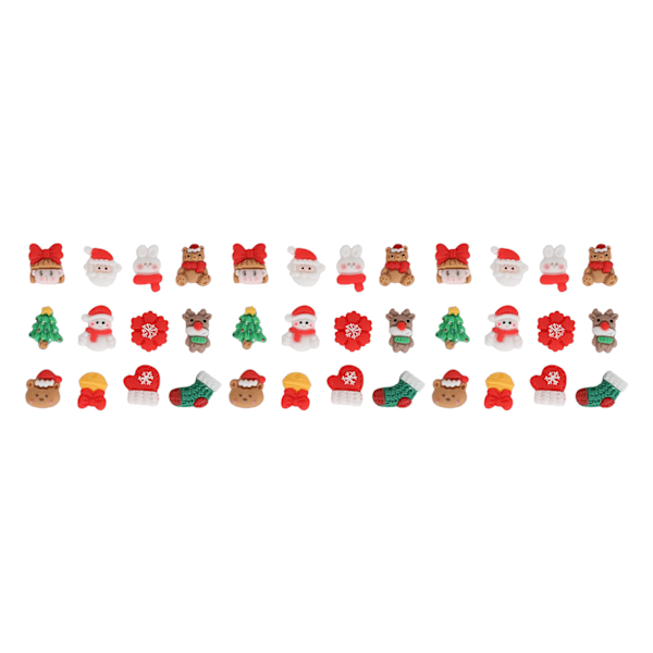 3 Påsar Nagelkonst Dekorationer Set Julstil Manikyr Dekorativa Ornament för Nagelsalong