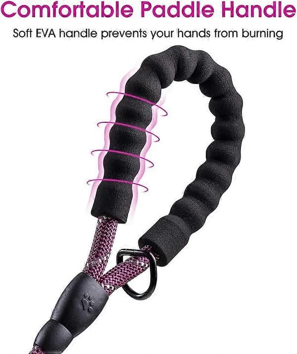 5 FT Strong Dog Leash with Comfortable Padded Handle and Highly Reflective Threads for Small, Medium, and Large Dogs (5-FT, Purple)[TT]