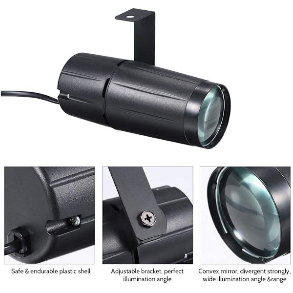 Discokule Pin Spot Light LED Scenebelysning Strålkaster Ligh