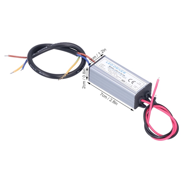 LED Driver Vandtæt Aluminium Input AC95‑265V Output DC36‑63V 300mA Strømforsyningstransformator til Spotlights MR11