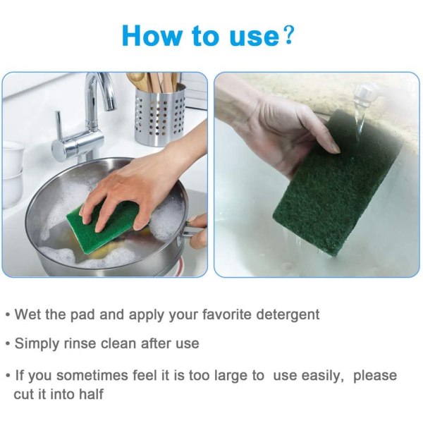 10-pack skursvampar - Premium Heavy Duty Scrub Pads med AntiGrease