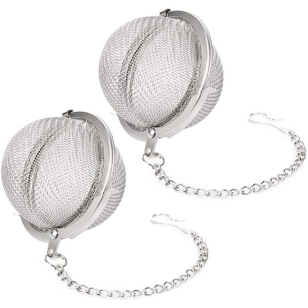 2 rustfrie stål te kugler, mesh te infuser filter