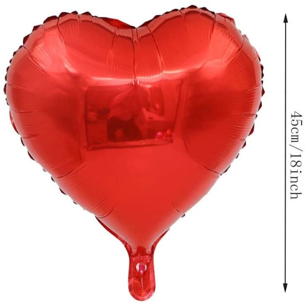 Sydämenmuotoinen punainen sydänilmapallo syntymäpäiväjuhliin