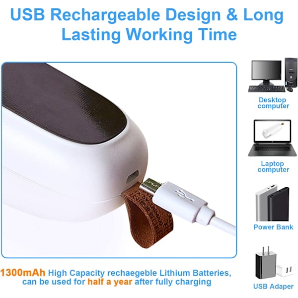 Mini poseforsegler, oppladbar varmeforsegler chipforseglingsmaskin,