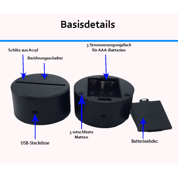 1 stk. - Fodbold 3D Vision Natlys - Sort Sæde Farverig